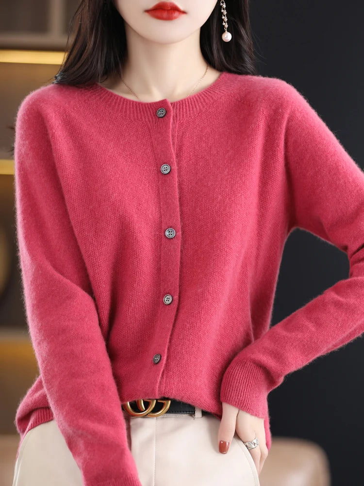 Women's Merino Wool Knit Cardigan