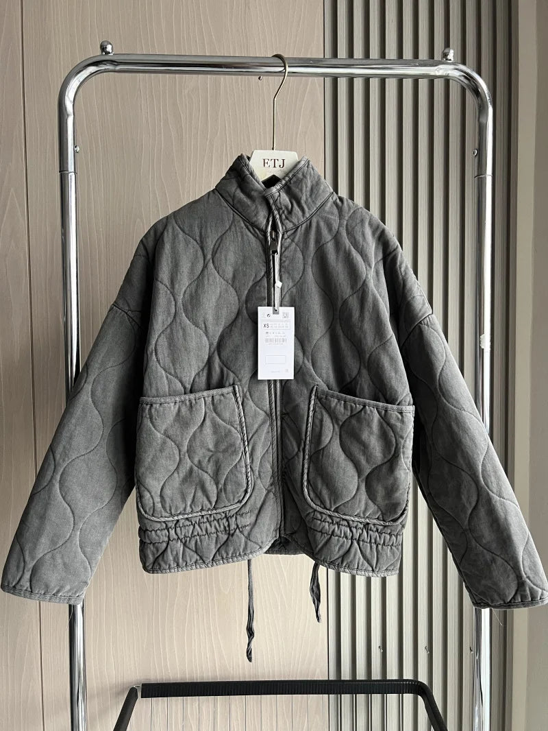 Women’s Polyester Puffer Jacket – Lightweight Warm Padded Coat