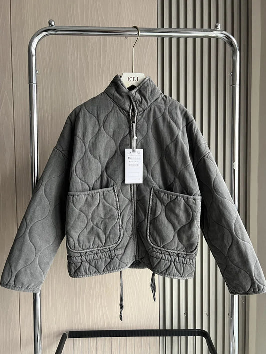 Women’s Polyester Puffer Jacket – Lightweight Warm Padded Coat