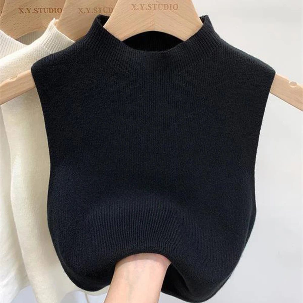 Women’s Solid Color Knit Tank Top – Sleeveless Sweater Vest Pullover