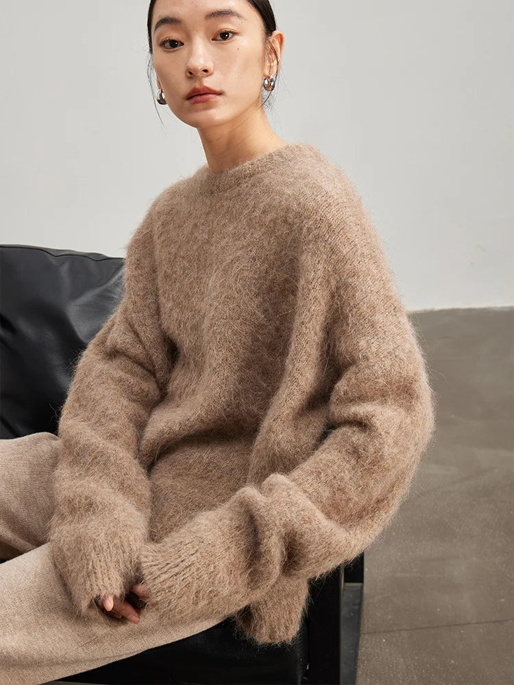 Women’s Warm Alpaca Sweater – Soft Knit Pullover for Fall & Winter