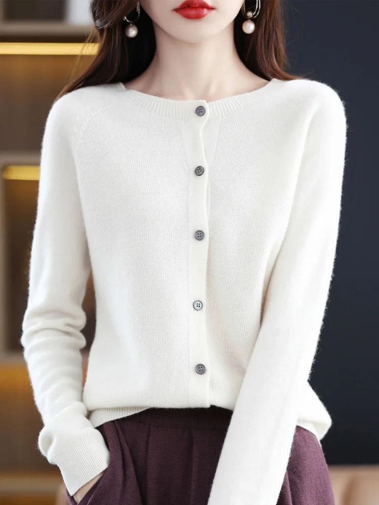 Women's Merino Wool Knit Cardigan