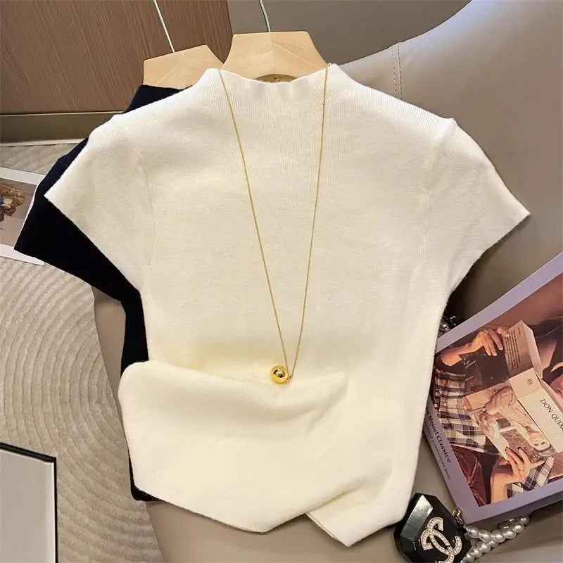 Women’s Lightweight Turtleneck Sweater – Solid Color Thin Knit Pullover Top