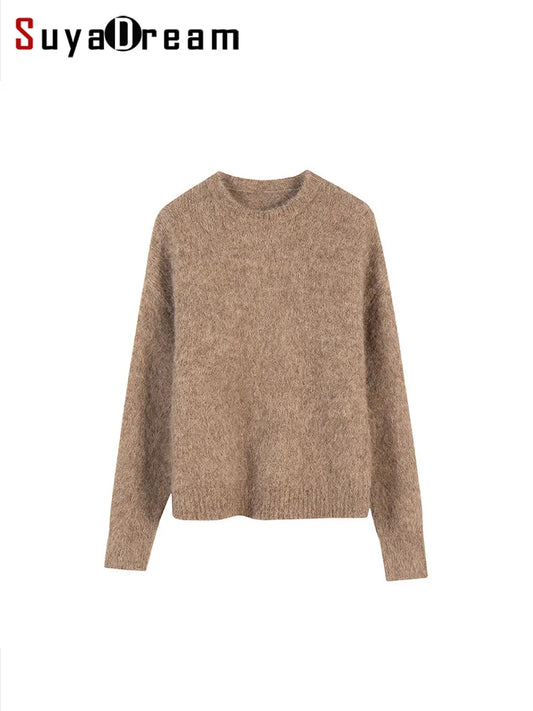 Women’s Warm Alpaca Sweater – Soft Knit Pullover for Fall & Winter