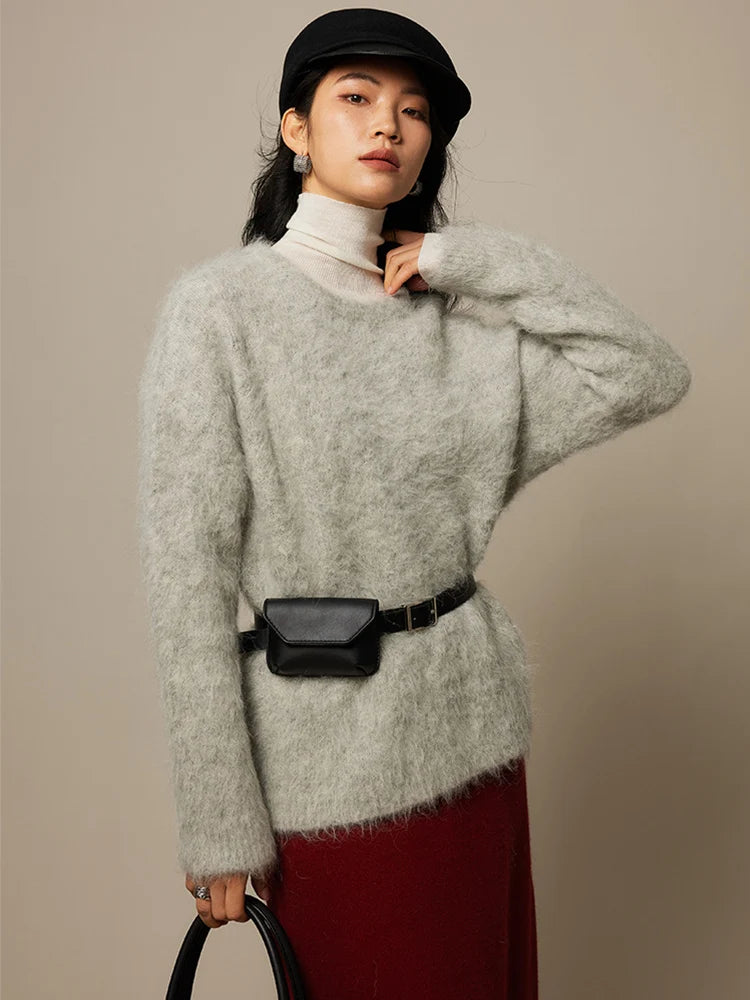 Women’s Warm Alpaca Sweater – Soft Knit Pullover for Fall & Winter