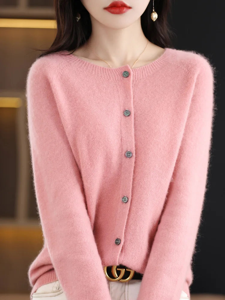 Women's Merino Wool Knit Cardigan